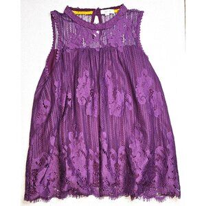 Taylor & Sage Purple Lace Sleeveless Top Womens XL Cottage Core Cowgirl